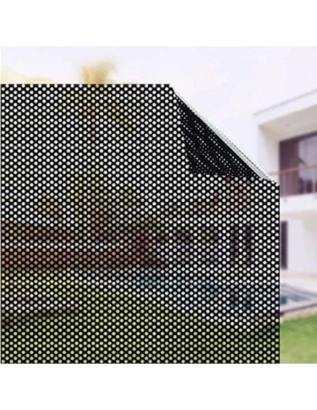 Autocolant perforat geamuri, Negru, 45 x 300 cm
