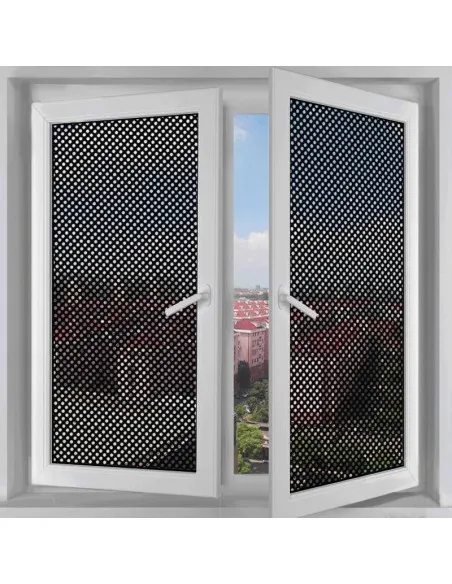 Autocolant perforat geamuri, Negru, 45 x 300 cm