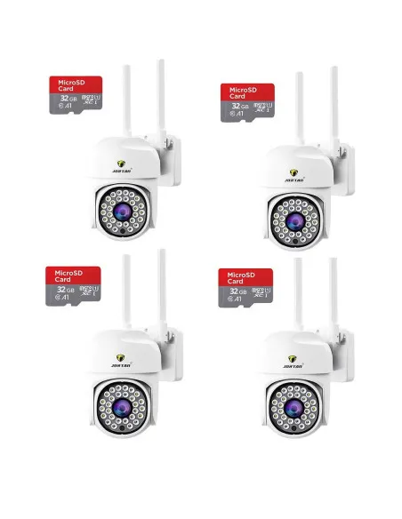 Set 4 Camere IP 360° WiFi JT-8161QJ cu 4 Carduri 32GB | Live & Noapte