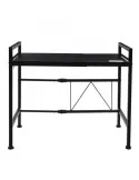 Raft metalic negru, etajera ajustabila 40-60 x 36.5 x 45 cm