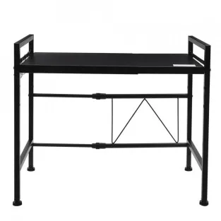 Raft metalic negru, etajera ajustabila 40-60 x 36.5 x 45 cm 2