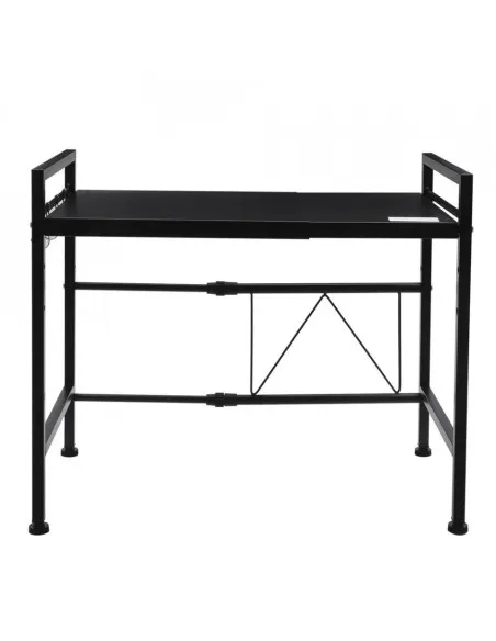 Raft metalic negru, etajera ajustabila 40-60 x 36.5 x 45 cm