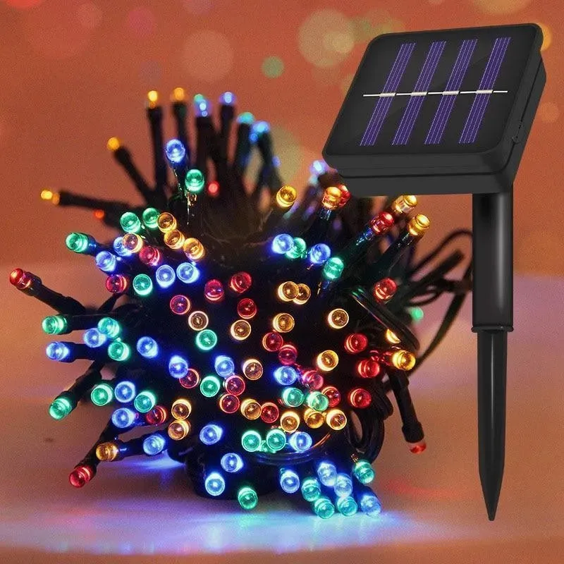 Set 5 x instalatie solara 100 LED, culoare multicolor