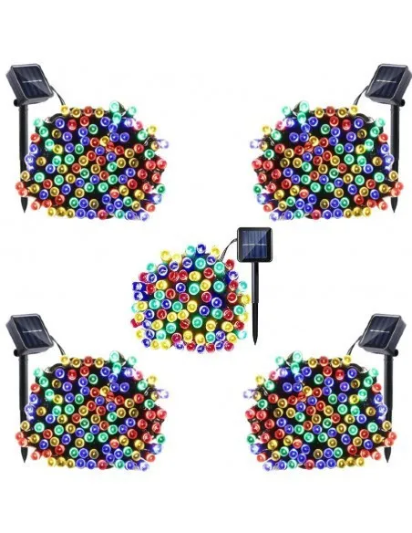 Set 5 x instalatie solara 100 LED, culoare multicolor