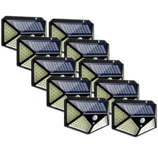 Set 20 x Lampa 100 LED cu panou solar, senzor de miscare