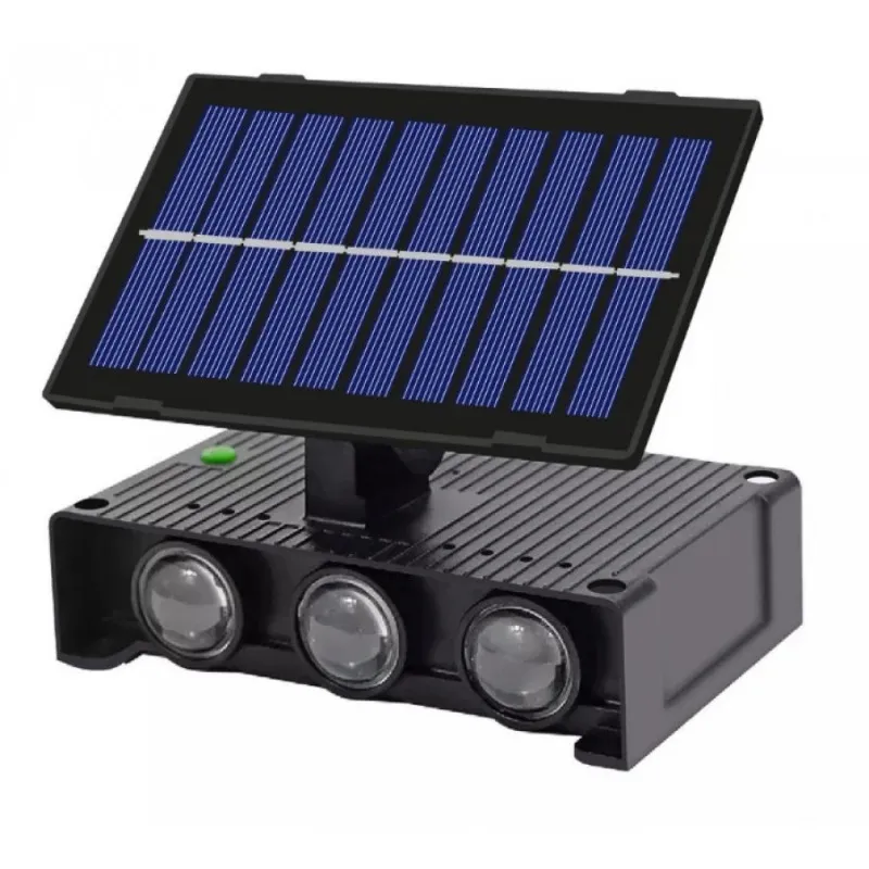 Lampa solara cu 6 LED-uri bidirectionala, lumina calda