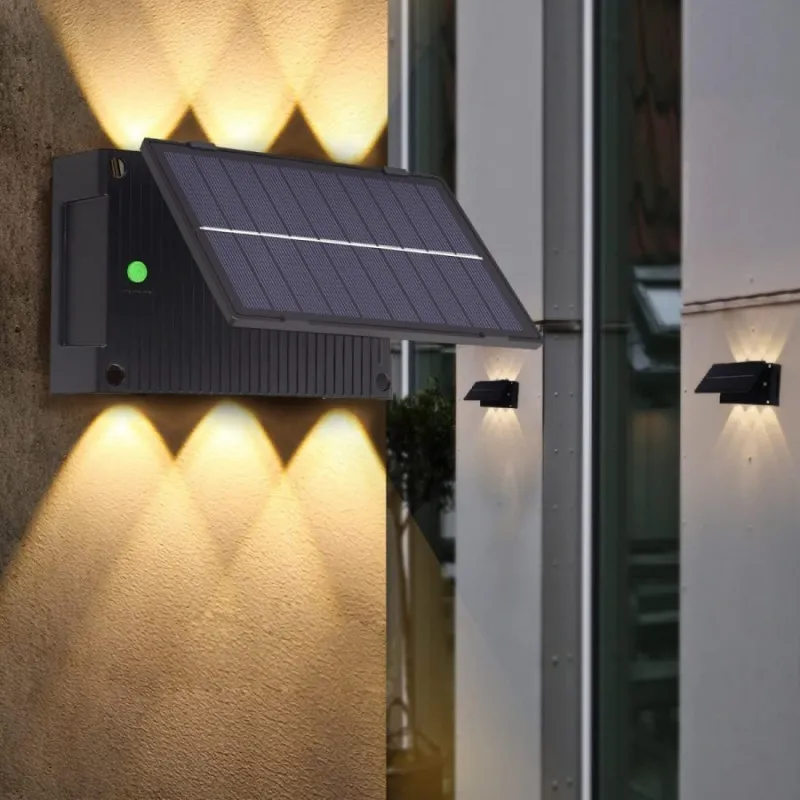 Lampa solara cu 6 LED-uri bidirectionala, lumina calda