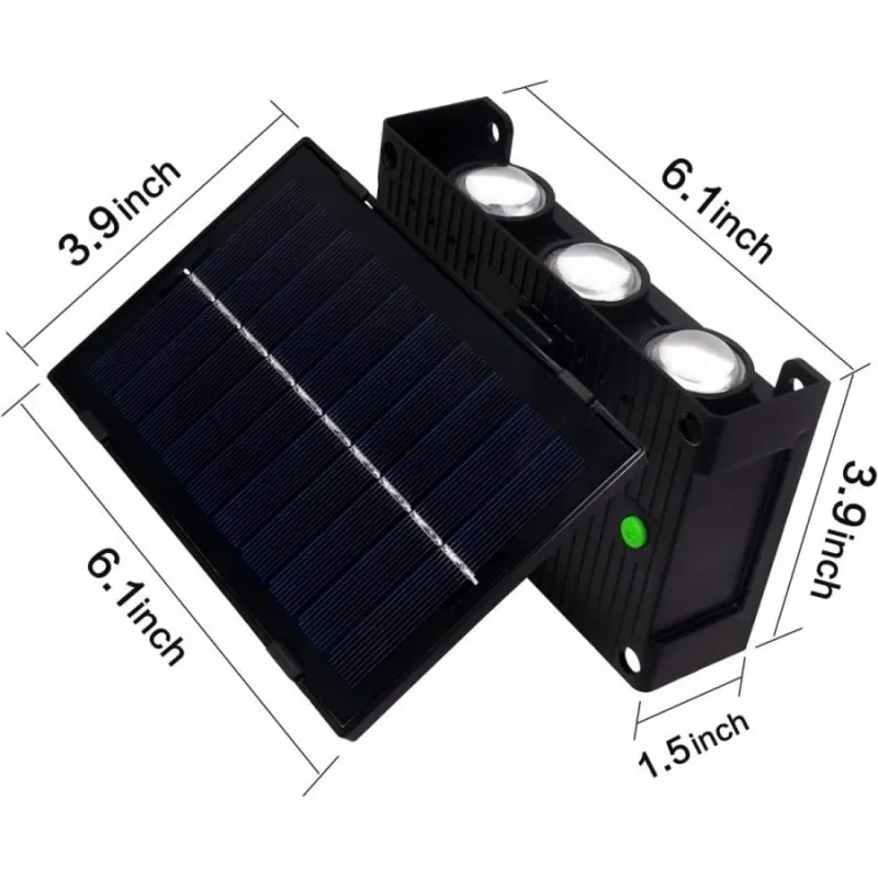 Lampa solara cu 6 LED-uri bidirectionala, lumina calda