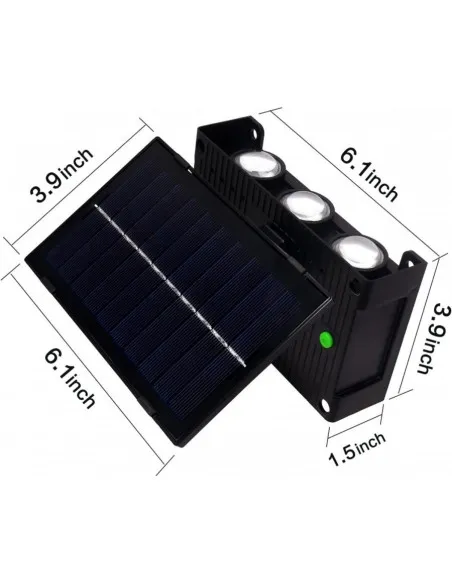 Lampa solara cu 6 LED-uri bidirectionala, lumina calda