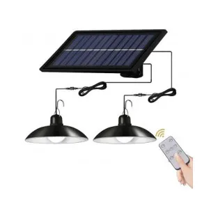 Set 2 Lampi solare cu LED si panou solar, cu telecomanda, IP66, lumina alba