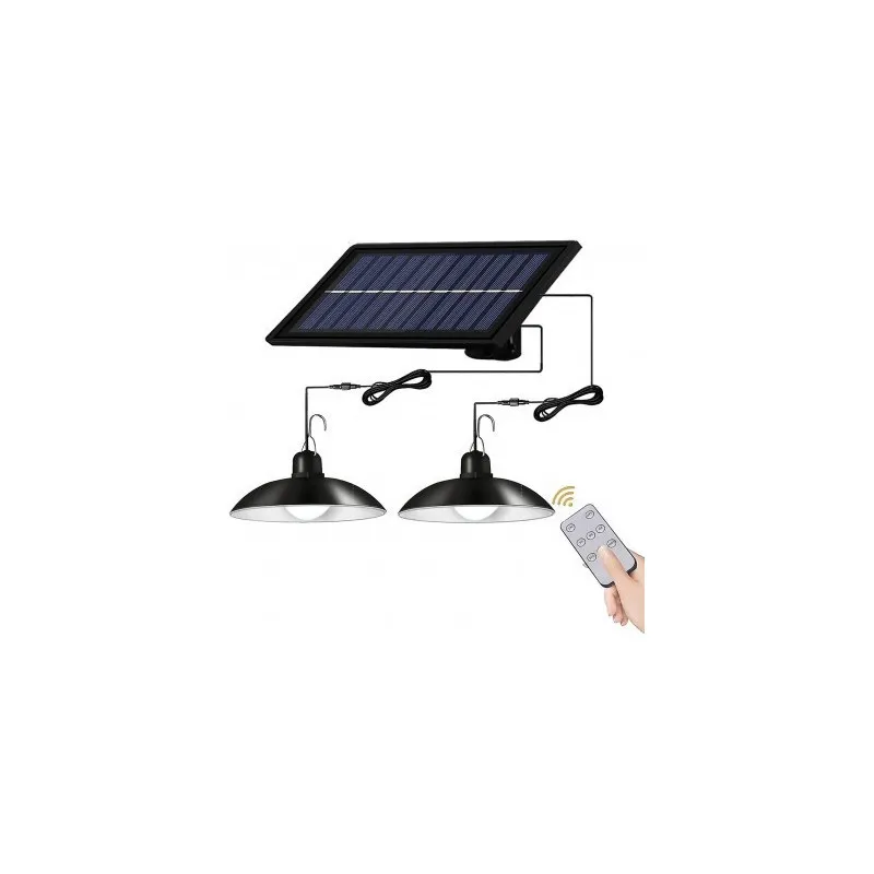 Set 2 Lampi solare cu LED si panou solar, cu telecomanda, IP66, lumina alba