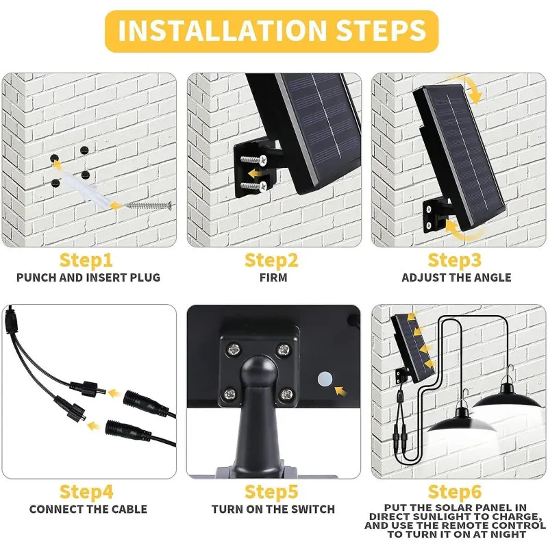 Set 2 Lampi solare cu LED si panou solar, cu telecomanda, IP66, lumina alba