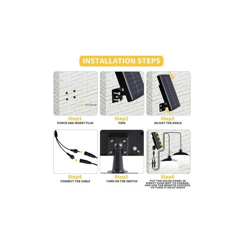 Set 2 Lampi solare cu LED si panou solar, cu telecomanda, IP66, lumina alba