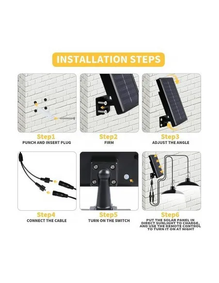 Set 2 Lampi solare cu LED si panou solar, cu telecomanda, IP66, lumina alba