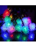 Instalatie solara cu Conuri de brad, 50 LED-uri, multicolor, 8 jocuri de lumini, 5m