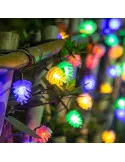 Instalatie solara cu Conuri de brad, 50 LED-uri, multicolor, 8 jocuri de lumini, 5m