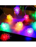 Instalatie solara cu Conuri de brad, 50 LED-uri, multicolor, 8 jocuri de lumini, 5m