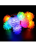 Instalatie solara cu Conuri de brad, 50 LED-uri, multicolor, 8 jocuri de lumini, 5m