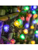 Instalatie solara cu Conuri de brad, 50 LED-uri, multicolor, 8 jocuri de lumini, 5m