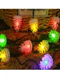 Instalatie solara cu Conuri de brad, 50 LED-uri, multicolor, 8 jocuri de lumini, 5m