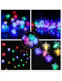 Instalatie solara cu Conuri de brad, 50 LED-uri, multicolor, 8 jocuri de lumini, 5m