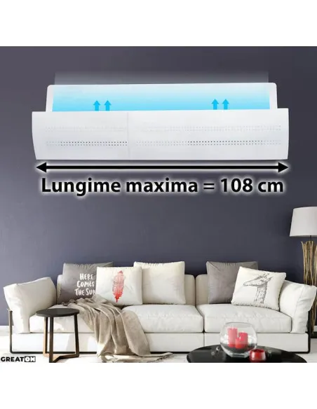 Deflector aer condiționat reglabil 55-105 cm cu ventuze