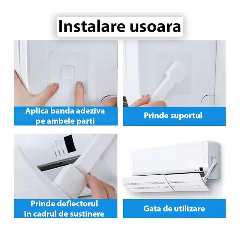 Deflector aer condiționat reglabil 55-105 cm cu ventuze