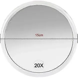 Oglindă Portabilă 20X cu Ventuze – Compactă, Alb, Diametru 15 cm 2