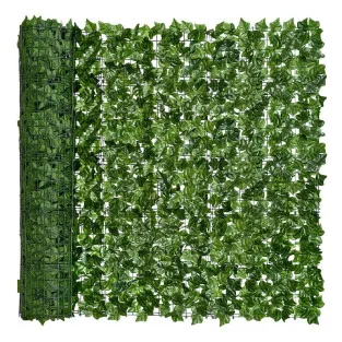 Gard artificial verde cu frunze, 300x100cm