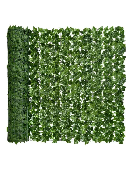 Gard artificial verde cu frunze, 300x100cm