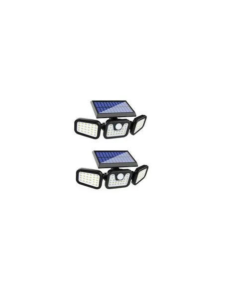 Set 2 Lampi cu incarcare Solara 150W Leduri COB Senzor de Miscare Prindere pe Perete