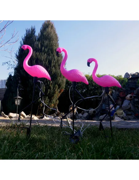 Set 3 x Lampa solara pentru gradina, 52 cm, Flamingo