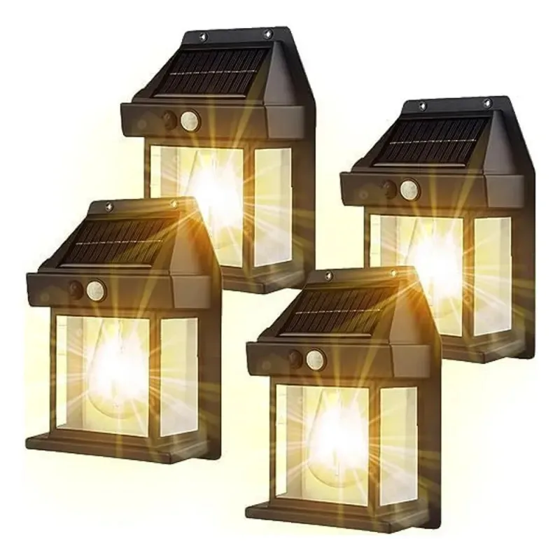 Set 10 x Lampa solara de perete LED cu senzor de miscare fara fir