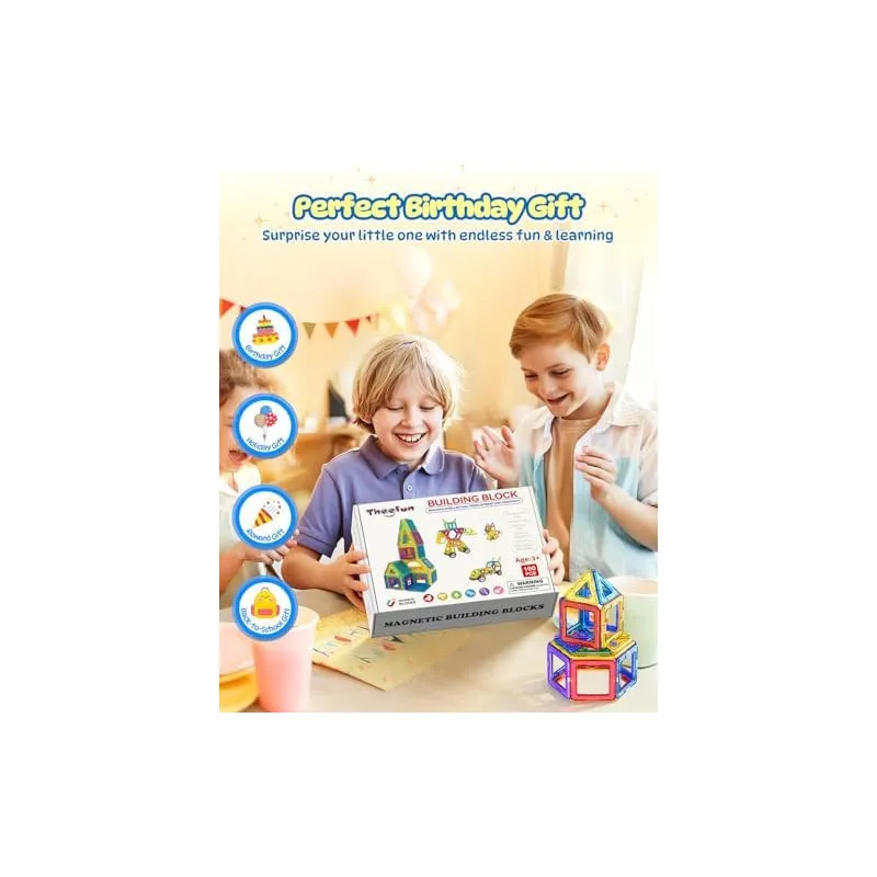 Blocuri Magnetice Theefun 100 Piese, Jucărie 3-8 Ani