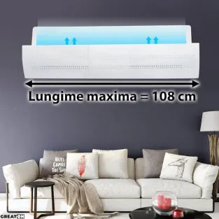 Deflector aer condiționat reglabil 55-105 cm cu ventuze 2
