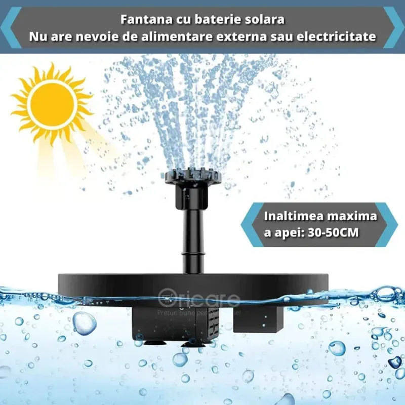 Fantana arteziana solara, 6 duze si acumulator