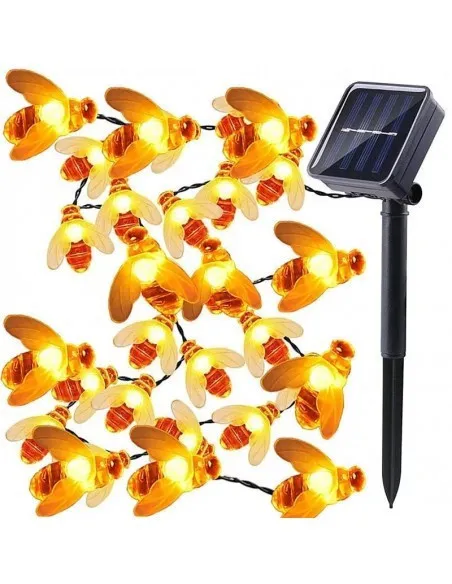 Set 2 x Instalatie solara albinute, 50 led-uri multicolor