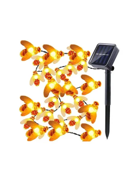 Set 2 x Instalatie solara albinute, 50 led-uri multicolor