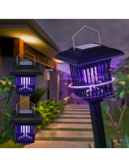 Set 2 x Felinar solar impotriva insectelor, lumina UV