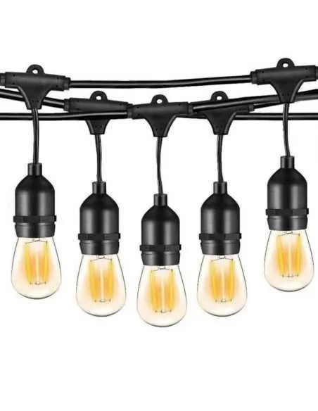 Ghirlanda Luminoasa, 20 Metri cu 20 Becuri, interconectabila, 2 filamente pe bec, 220V