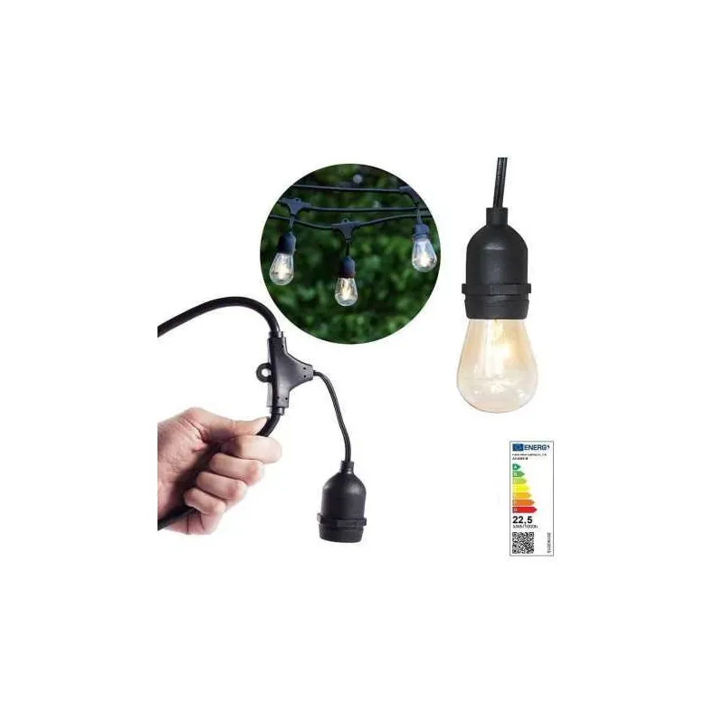 Ghirlanda Luminoasa, 20 Metri cu 20 Becuri, interconectabila, 2 filamente pe bec, 220V