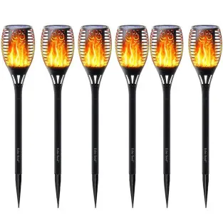 Set 4x lampa solara tip torta cu efect de flacara falsa, 51cm, rezistente la intemperii, IP65 2