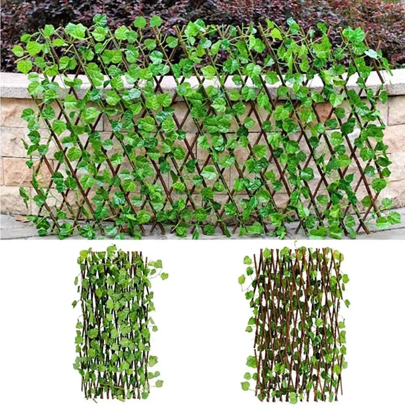 Gard artificial cu frunze verzi, 100 x 250 cm