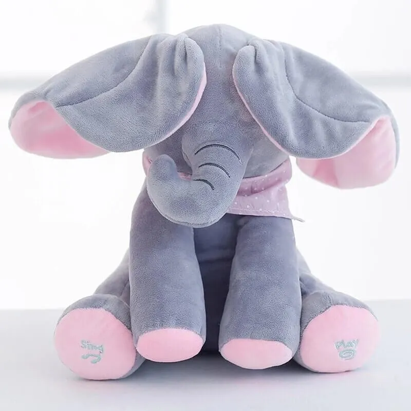 Elefant interactiv Peek-a-Boo din pluș