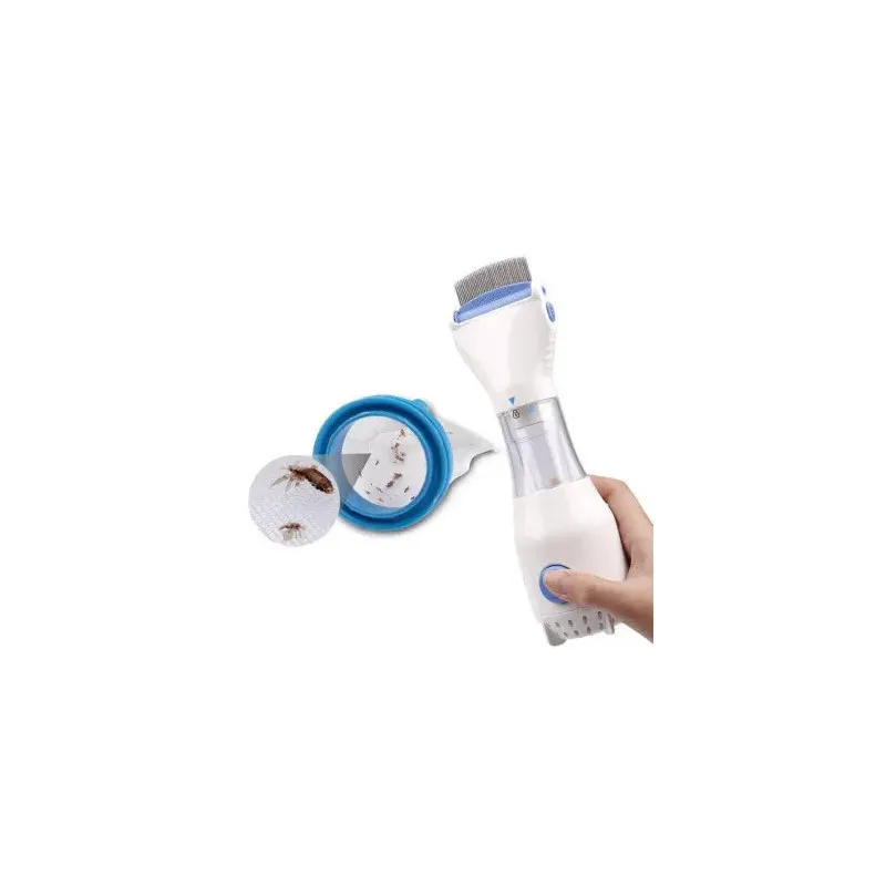 Pieptene aspirator antipăduchi cu sistem de colectare V-Comb