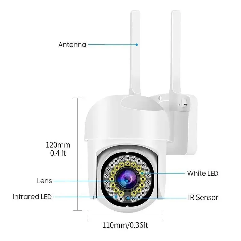 Set 2 Camere IP 360° WiFi JT-8161QJ cu 4 Carduri 32GB | Live & Noapte
