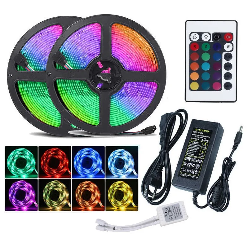 Banda RGB 5M LED, cu telecomanda si joc de lumini