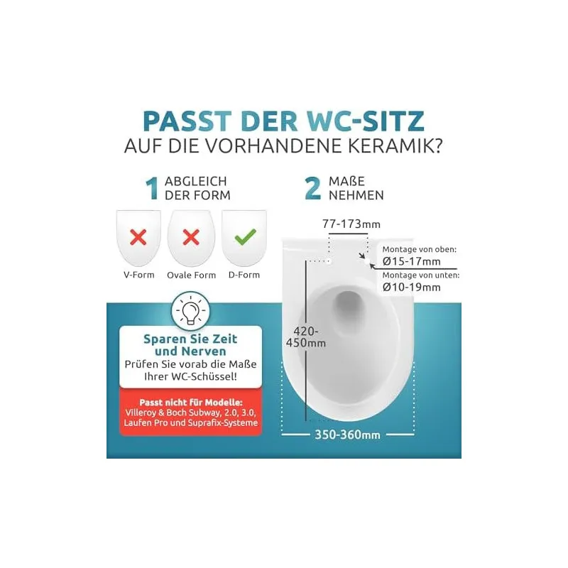 Capac WC Küstenlinie Soft-Close, Formă D, Antibacterial