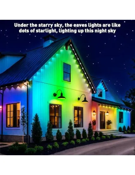 Lumini Permanente Exterior INZIDOL RGB, 100FT (30m), IP67, Control App/Telecomandă