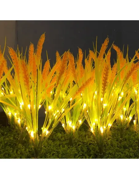 Set 2 Lămpi Solare Decorative Spice de Grâu 60 cm, IP66, LED cu Senzor Lumină
